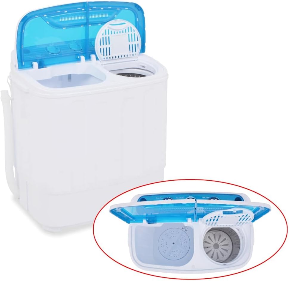 vidaXL Mini Washing Machine Double Drum 5.6kg Washing Machine Clothes Cleaning - QUORE