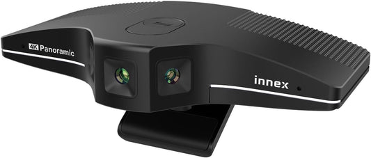 Innex C831 180° Panoramische 4K groothoek webcam met AI gezicht strak, ingebouwde microfoon voor Windows, Mac, Plug-and-play vergadercamera met flexibele kijkhoek voor vergaderruimte, hybride leren