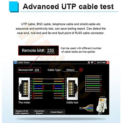 CCTV Tester Monitor 5 Inch Touchscreen IP AHD TVI CVI Camera Tester Analoge Camera Test Ondersteuning POE WIFI PTZ 1080 P H.265 IPC-5100 Plus