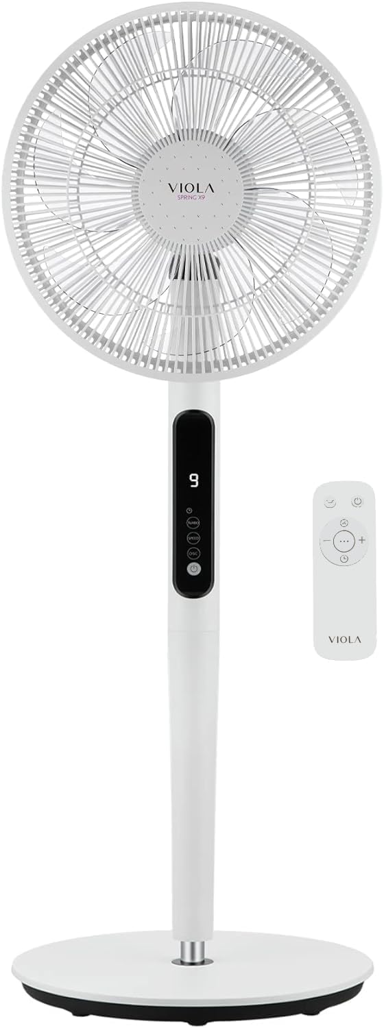 Stille Staande Ventilator – Ventilator Met Afstandsbediening – Vloerventilator – Slaapkamer Ventilator – Woonkamer Ventilator – 9 Snelheden – 19 W Laag Stroomverbruik