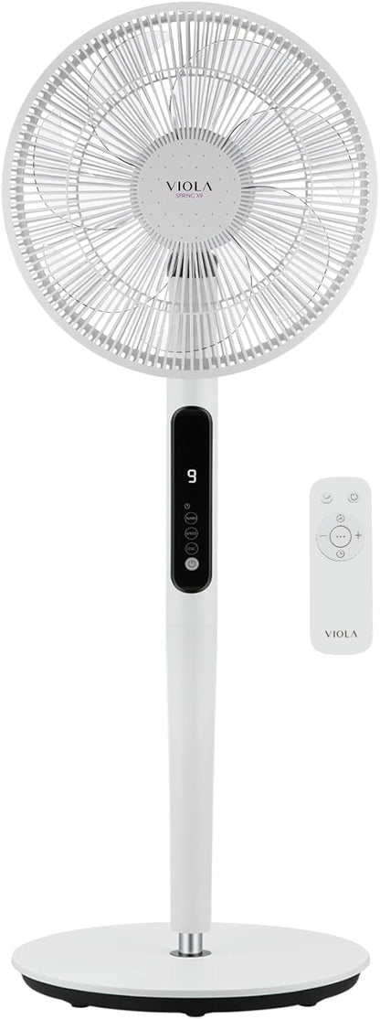 Stille Staande Ventilator – Ventilator Met Afstandsbediening – Vloerventilator – Slaapkamer Ventilator – Woonkamer Ventilator – 9 Snelheden – 19 W Laag Stroomverbruik