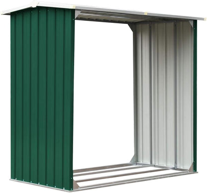 Tidyard Garden shed for wood, galvanised, green, 172 x 91 x 154 cm - QUORE
