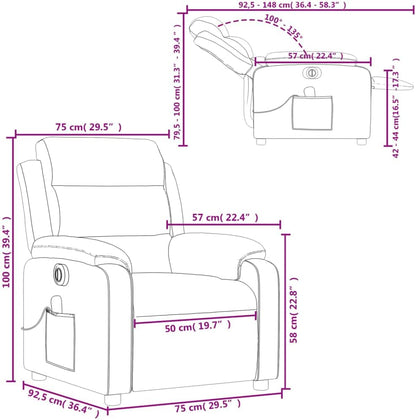 Elektrische Massagestoel – Verstelbare Relaxstoel – Zwarte Massagestoel – Elektrisch Verstelbare Fauteuil – Comfortabele Relaxfauteuil – 6-Punts Vibratiemassage – Stabiel Hout-Metaal Frame
