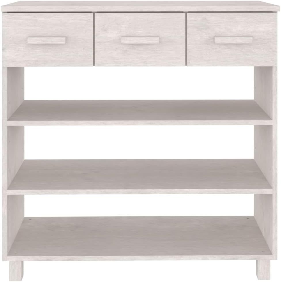 vidaXL Wall table HAMAR 90x35x90 cm solid pine wood white