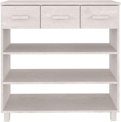 vidaXL Wall table HAMAR 90x35x90 cm solid pine wood white