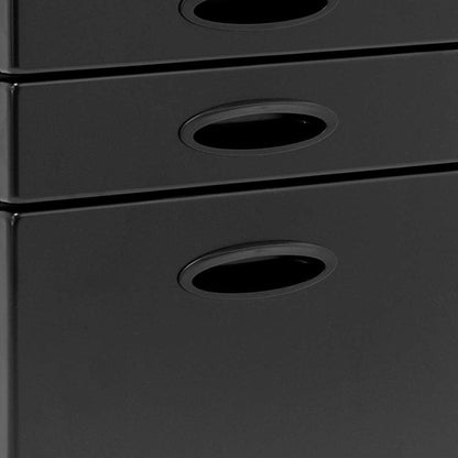 Calico Designs metalen volledige uitbreiding, vergrendeling, 3-lade mobiele archiefkast gemonteerd (behalve wielen) voor juridische of briefbestanden met toevoerorganisatorlade in zwart