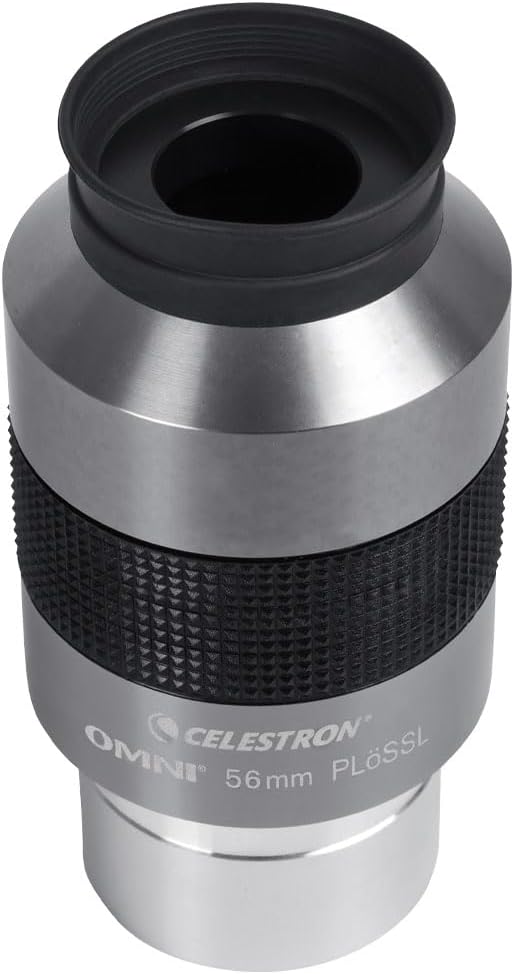 Celestron 93328 Omni 2' oculair met ultralang brandpunt van 56 mm en superieure lichttransmissie - geschikt voor waarnemen van deepsky-sterrenhopen, nevels en melkwegstelsels, Zilver/zwart