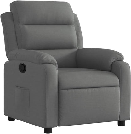 Relaxstoel donkergrijze stof TV fauteuil met ligfunctie, enkele ligstoel relaxstoel voor woonkamer, slaapkamer handmatig kantelsysteem mA7 - QUORE
