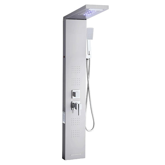 Doucheset – Douchepaneel – Regendouche – Handdouche – Waterval – Geborsteld RVS – 1345 mm – 5 Functies