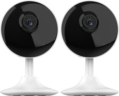 Beveiligingscamera Binnen - WiFi-bewakingscamera - Set van 2 - Draadloos Babycamera - met APP - 1080P wifi-camera  - voor Thuis - 12m Nachtzicht - Bewegingsdetectie - Alarm - Tweewegaudio - 130° Kijkhoek - Wit