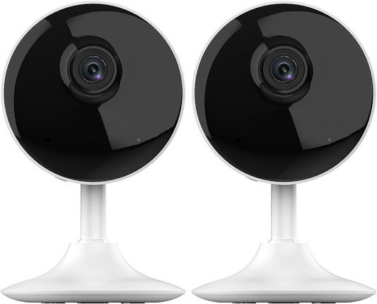 Beveiligingscamera Binnen - WiFi-bewakingscamera - Set van 2 - Draadloos Babycamera - met APP - 1080P wifi-camera  - voor Thuis - 12m Nachtzicht - Bewegingsdetectie - Alarm - Tweewegaudio - 130° Kijkhoek - Wit