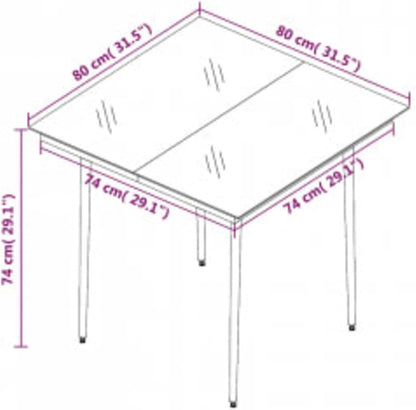 Gecheer Tuinmeubelset, 3-delig, met zwarte kussens, tafel en stoelen, terrasmeubels, type 5 - QUORE