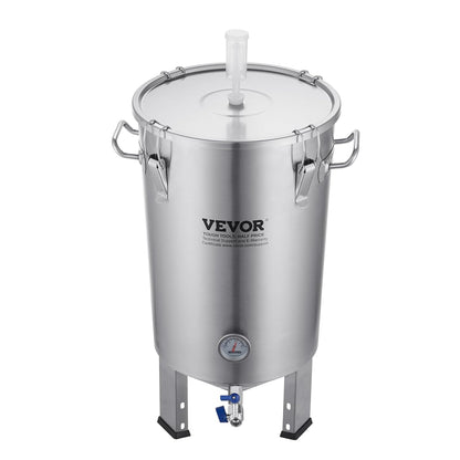 VEVOR Bierproductiesysteem, inhoud 30 liter, roestvrijstalen brouwerij voor bierbrouwen, brouweremmer, accessoires voor het maken van bier