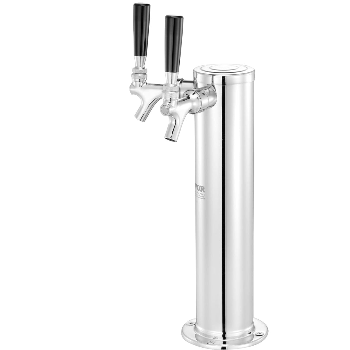 VEVOR Kegerator Tower Kit, dubbele kranen bierconversiekit, roestvrijstalen vaatje biertorendispenser met dubbele meter W21.8 regelaar en S-systeem vaatkoppeling voor feest thuis