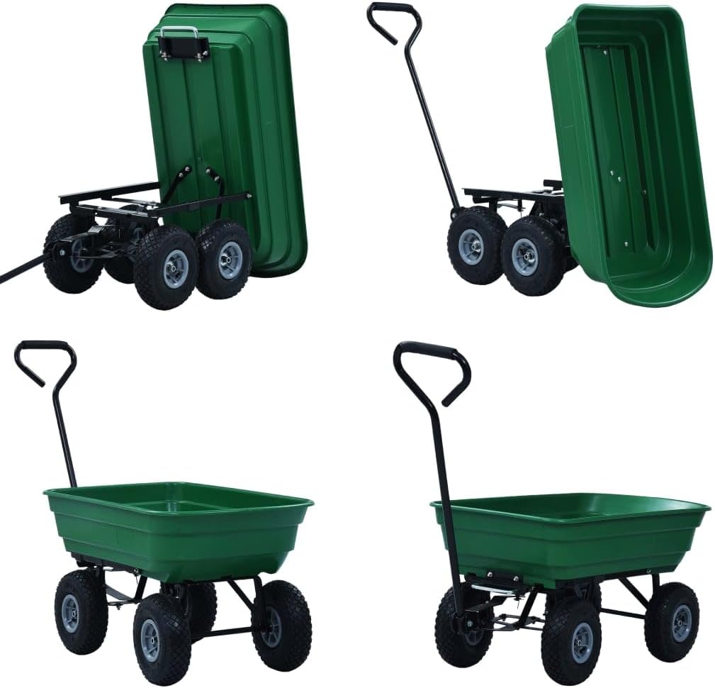 Kruiwagen – Tuinkar – Tuinkruiwagen – Kiepwagen – Tuinwagen – 75 Liter Inhoud – Draagkracht 300 kg – Stalen Frame – Pneumatische Banden