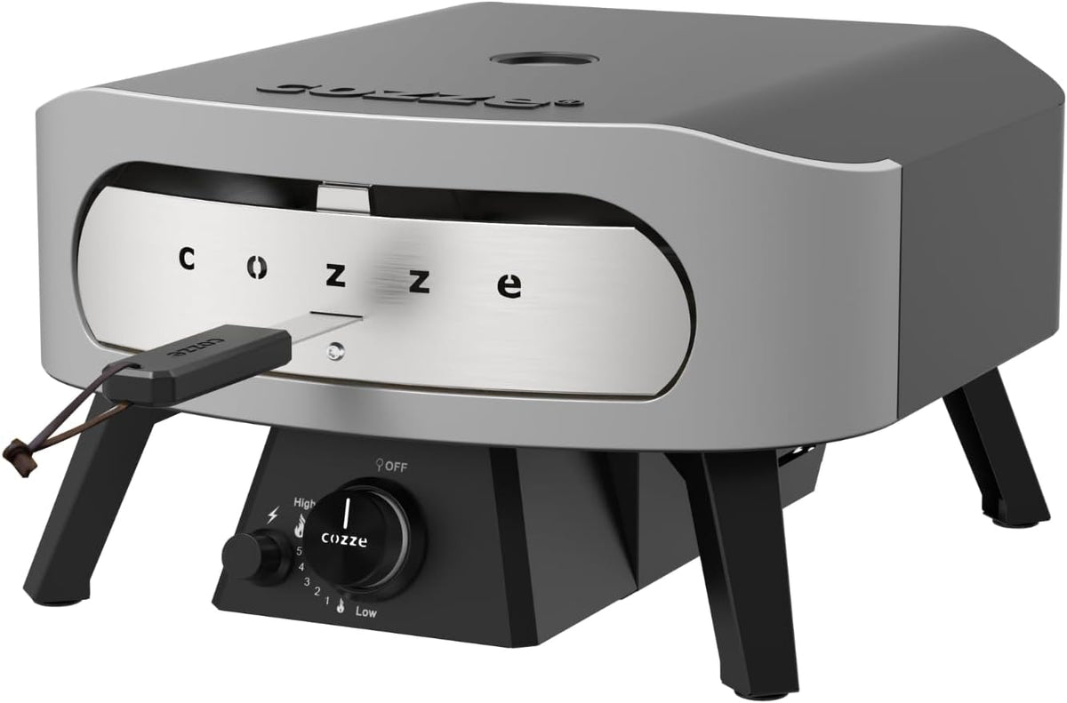 Cozze | 13" CLASSIC Pizza Oven Gas 30mbar | Includes Cordierite Pizza Stone | Automatic Ignition | Thermometer | Compact Design - QUORE