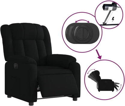 Elektrische Massagestoel – Fauteuil – Relaxstoel – Ligstoel – Tv-Stoel – Verstelbare Rugleuning en Voetsteun – 6-Punts Vibratiemassage – Lichtgrijze Gestoffeerde Zitting