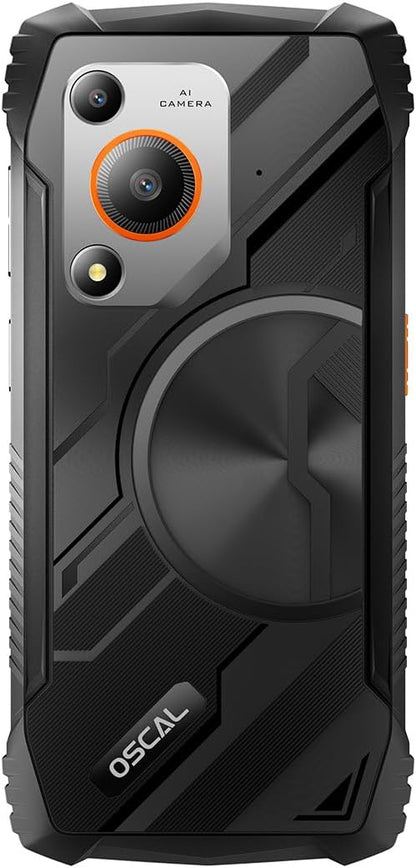 OSCAL Marine 1 Rugged 5G Smartphone, 12GB+128GB (uitbreidbaar tot 2TB), 10600 mAh Batterij, 6,6″ FHD+ IPS Display, 16 MP Camera, Dual SIM/NFC/GPS/IP68/IP69K & MIL-STD-810H, 2 jaar garantie, Oranje