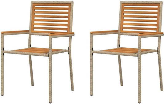 Tuinstoelen – Buitenstoelen – Balkonstoelen – Terrasstoelen – Stapelbare stoelen – Poly rattan – Inclusief zachte kussens