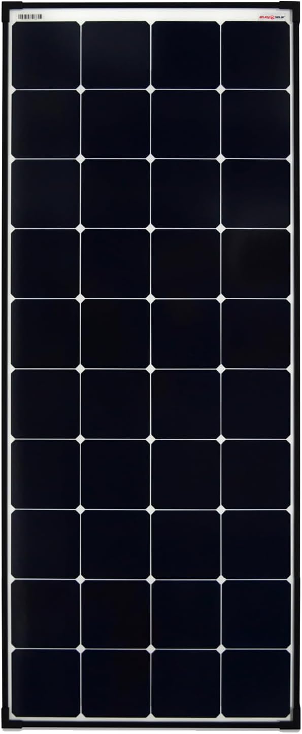 enjoy solar Mono Ultra SunPower Back-Contact zonnepaneel, 150 W, 12 V, zonnepaneel, fotovoltaïsche module met zwart frame en wit achterblad, ideaal voor camper, tuinhuisjes, boot