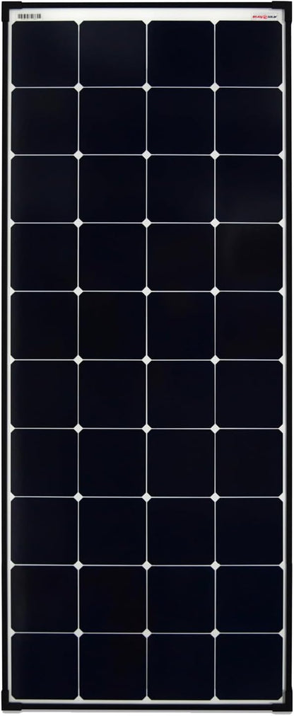 enjoy solar Mono Ultra SunPower Back-Contact zonnepaneel, 150 W, 12 V, zonnepaneel, fotovoltaïsche module met zwart frame en wit achterblad, ideaal voor camper, tuinhuisjes, boot