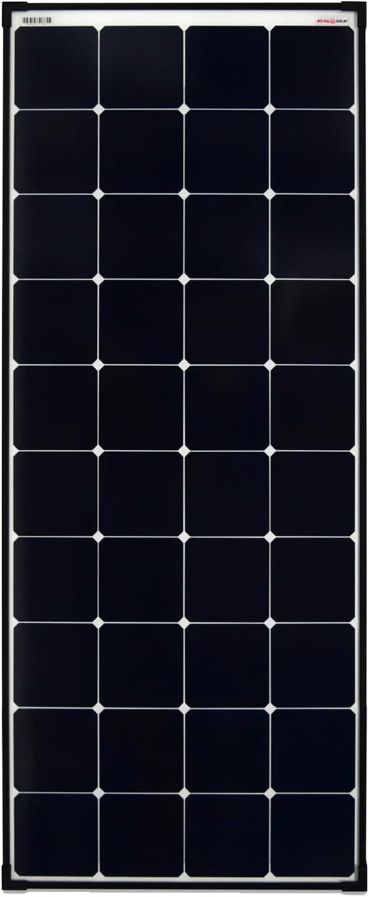 enjoy solar Mono Ultra SunPower Back-Contact zonnepaneel, 150 W, 12 V, zonnepaneel, fotovoltaïsche module met zwart frame en wit achterblad, ideaal voor camper, tuinhuisjes, boot