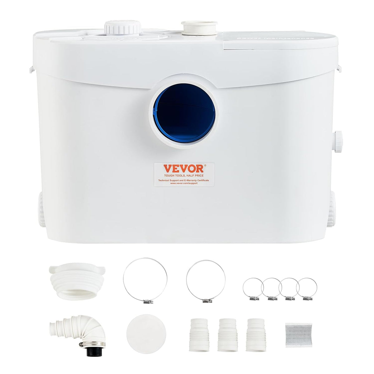 Afvalwater-Hefsysteem Met 3 Waterinlaten – Hakselpomp – Afvalwaterpomp – Rioolpomp – Toiletpomp – 700 W Koperen Motor – 9600 L/U Debiet En 10 M Opvoerhoogte