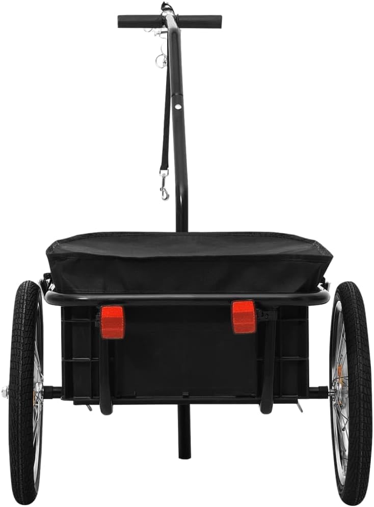 Fietskar – Fietstrailer – Transportkar – Handkar – Fietstrolley – Stalen Frame – 50 kg Belastbaar – Weerbestendige Afdekhoes – Zwart