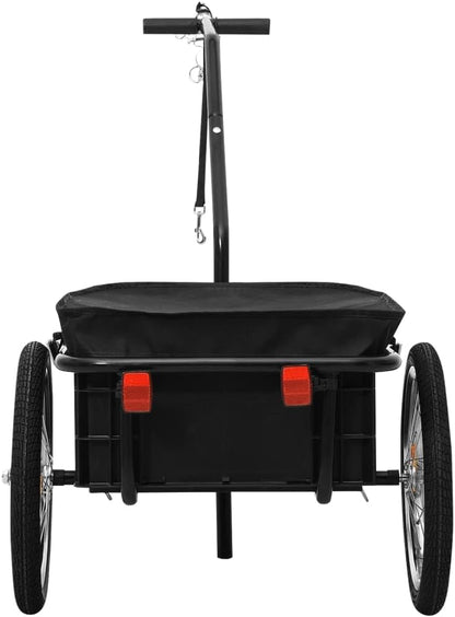 Fietskar – Fietstrailer – Transportkar – Handkar – Fietstrolley – Stalen Frame – 50 kg Belastbaar – Weerbestendige Afdekhoes – Zwart