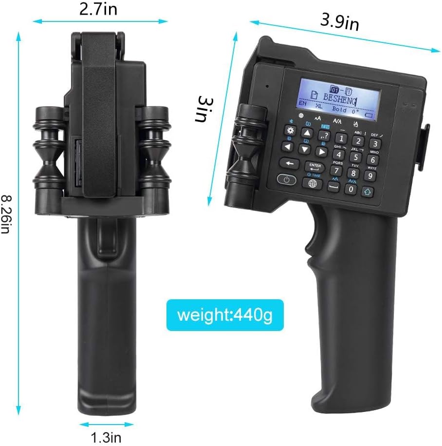 PT2000SE Draagbare Handheld Printer met Snel Drogende Inktcartridge, Handheld Inkjetprinter voor Tekst Datum Barcode QR Code - Afdrukken op Metaal, Karton, Hout