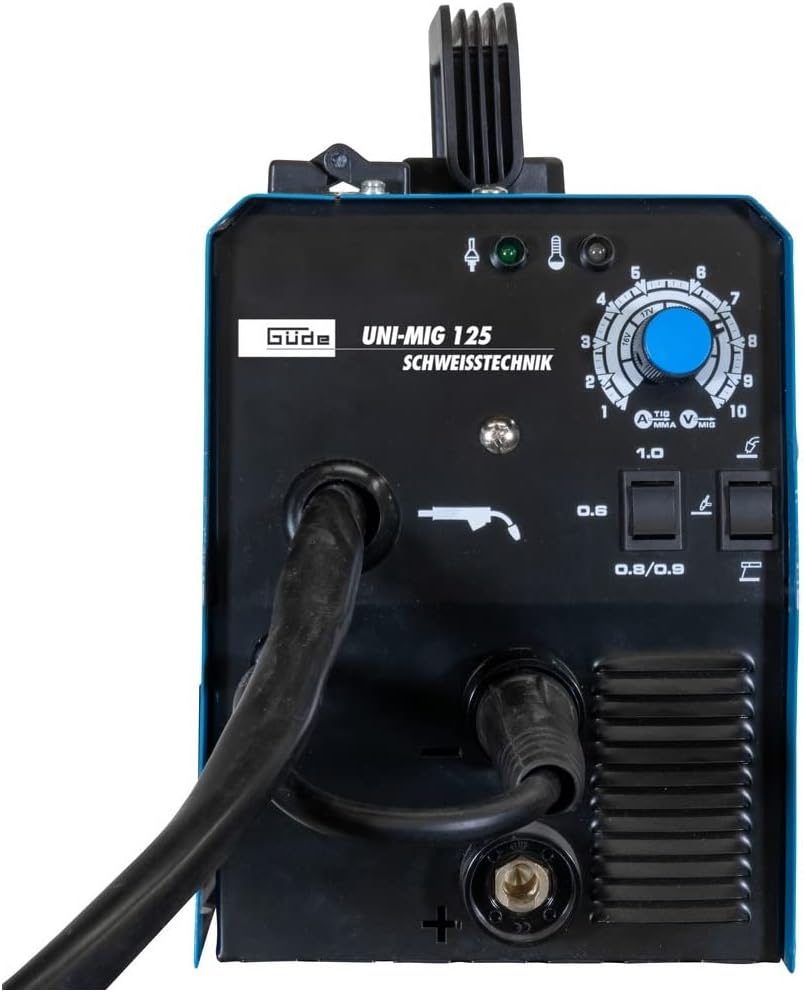 Güde Universeel lasapparaat Uni-Mig 125 SYN (230 V, 4 in 1, 120 A max. lasstroom, 20-120 A regelaar, incl. elektrodenhouder, slangpakket, massaklem, slakkenhamer, lasschild & vuldraad)