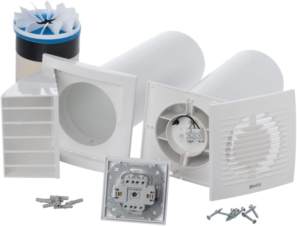 Decentrale Ventilatie Unit Met Warmteterugwinning – WTW Unit – Muurventilator – Ventilatiesysteem – Ventilatie Met Warmteterugwinning – Ø 156 Mm Wanddoorvoer – Geschikt Voor Wanddikte 300-500 Mm