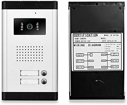 7 inch LCD kleur bedraad video intercomsysteem kit 700TVL IR COMS nachtzicht buitencamera deurbel voor multi-woningen / familie / thuis witte monitoren 100 meter (1 camera 2 monitors)