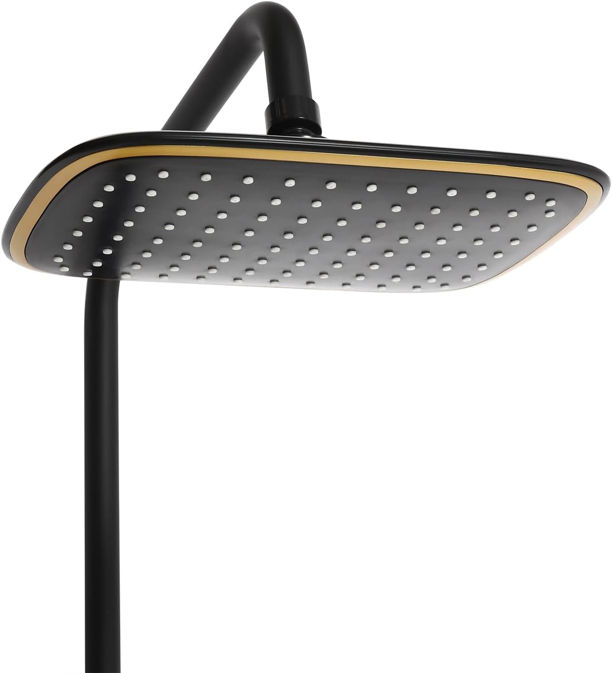 OUKANING Shower Faucet with Rain Shower, Brass Stainless Steel and ABS, Shower System Shower Set, 3 Water Outlet Modes, Indoor Housewarming Gift (Black, Gold) - QUORE