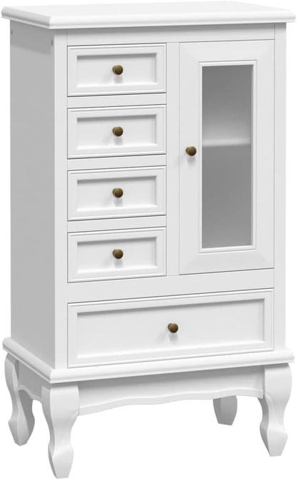 5 Drawer and 2 Shelves Chest of Drawers (White) Dresser Drawers Cabinet Chest of Drawers