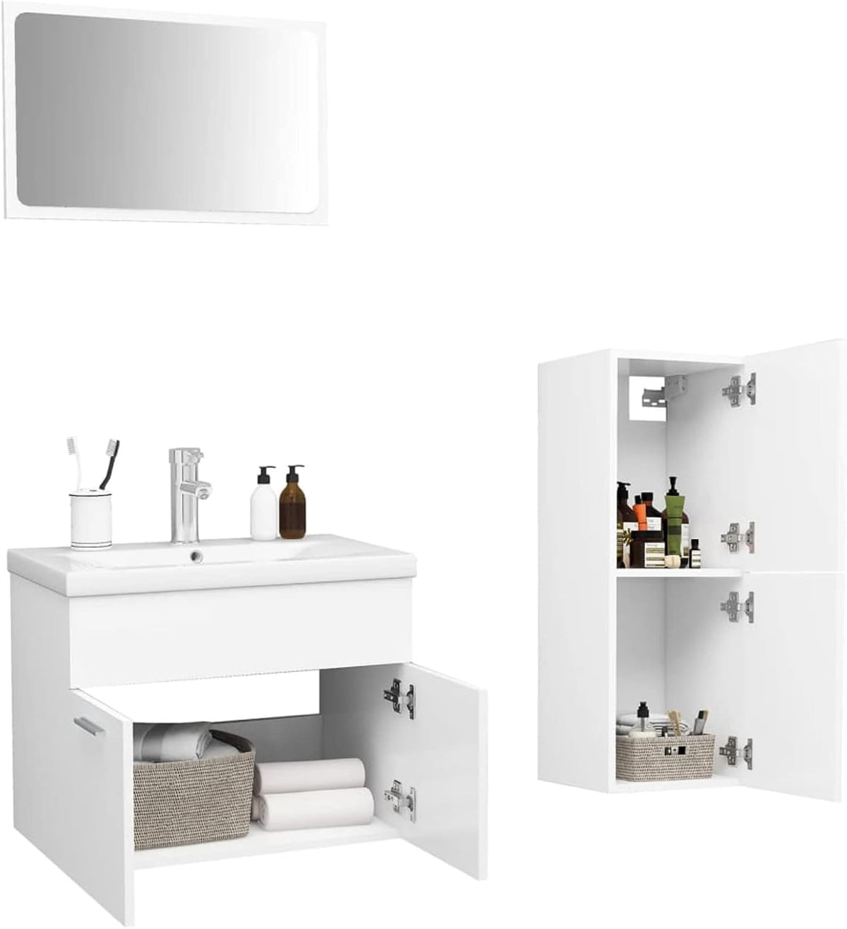 LAPOOH Badkamer Meubelset Wit Engineered Hout,Badkamer Meubels,Badkamer Meubels Set-3071180 - QUORE
