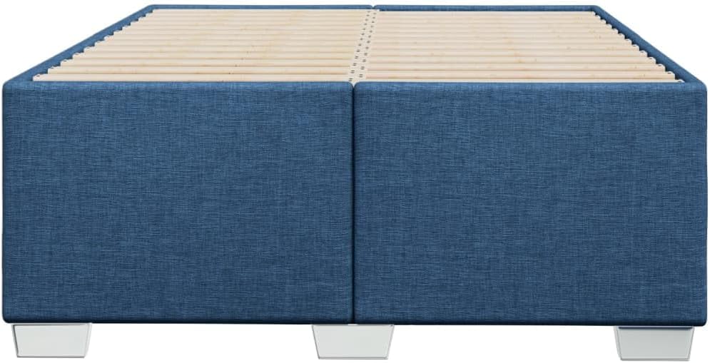 Bedframe – Bed Ombouw – Tweepersoonsbed – Twijfelaar Bed – Bedbodem – Blauw – 120x190 cm – Stevige Lattenbodem – Polyester Stoffering