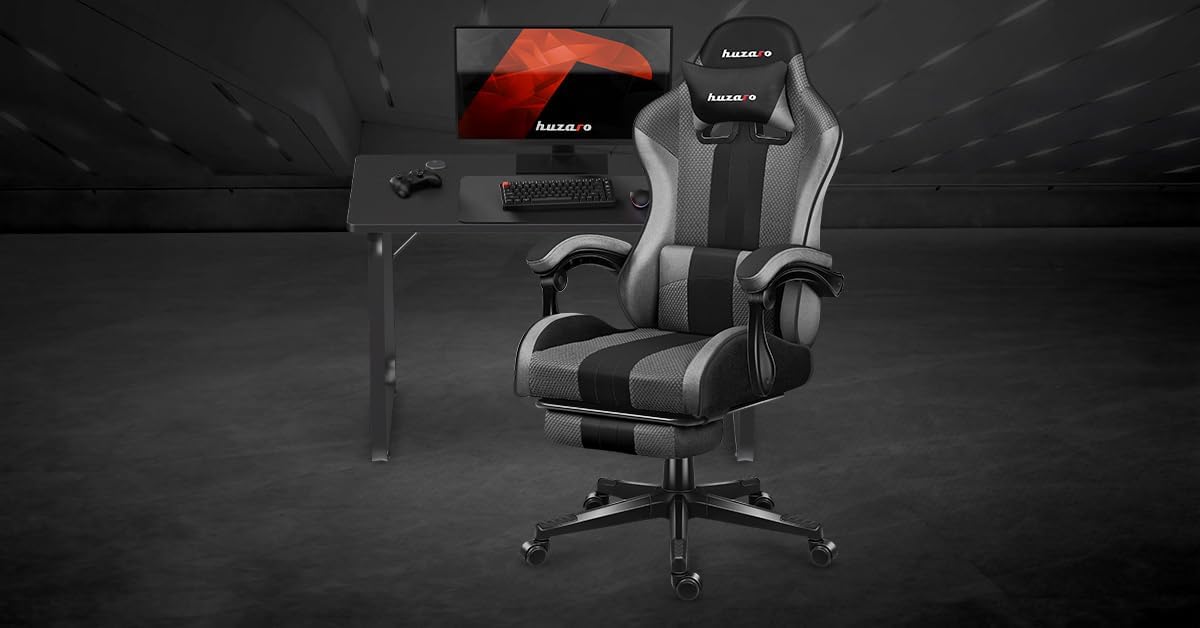 Gamingstoel – Bureaustoel – Computestoel – PC Stoel – Gamestoel – Ergonomisch Design – Verstelbare Voetsteun – Ademend Mesh – Geschikt tot 185 cm – Draaggewicht 140 kg