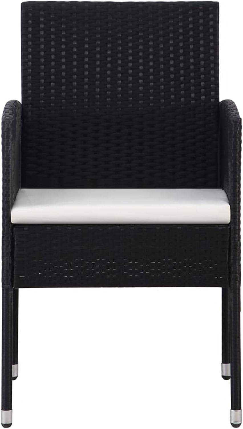Gecheer Tuineetkamerset, 5-delig, zwart, 10# tafel voor buiten, terras, eetkamerstoelen voor buiten - QUORE