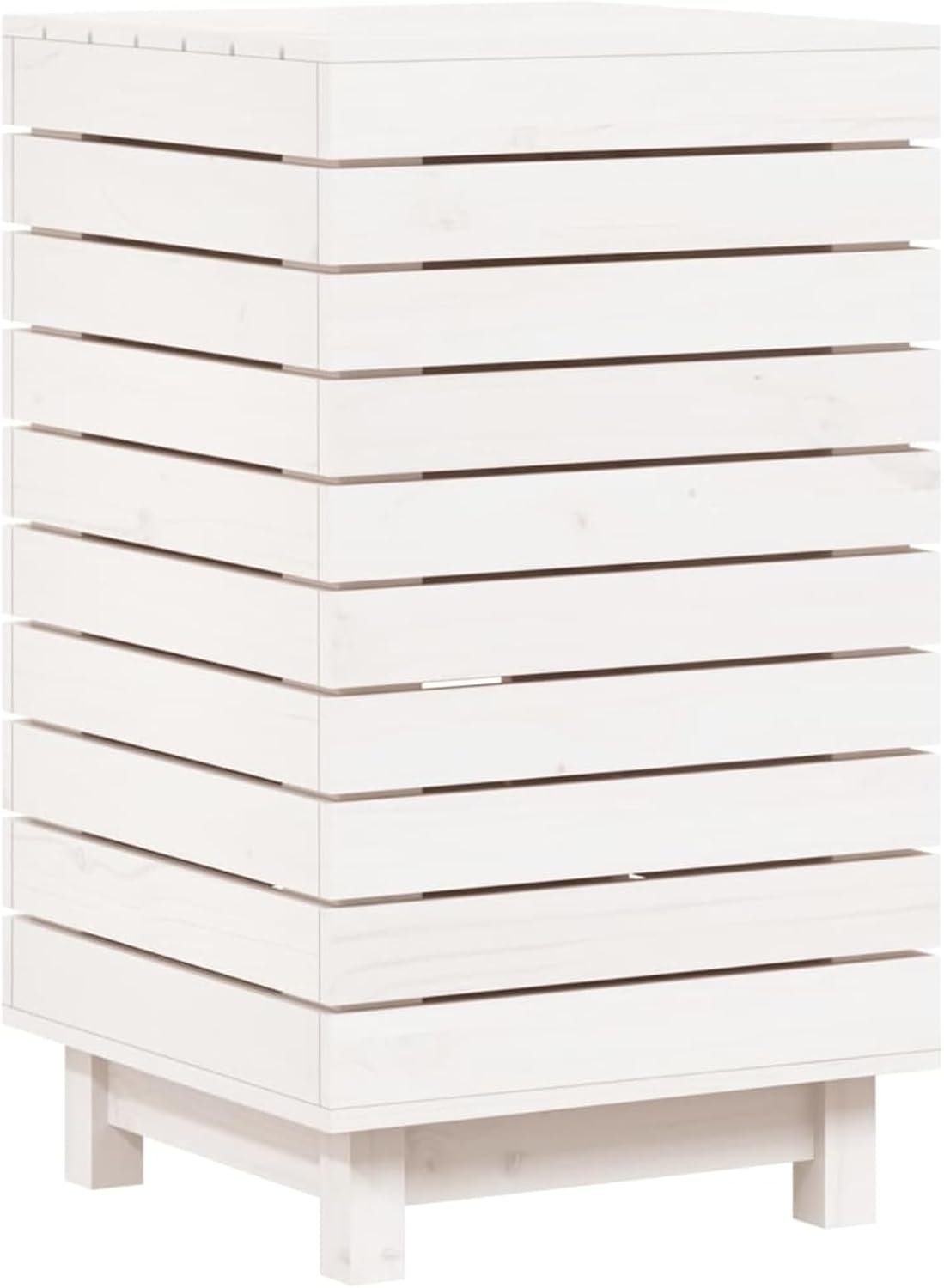 Wasmmand – Wasbak – Wascontainer – Mand Voor Wasgoed – Waskorf – Massief Dennenhout – Ruim Formaat 44x44x76 cm – Afdekbare Deksel & Wandmontage