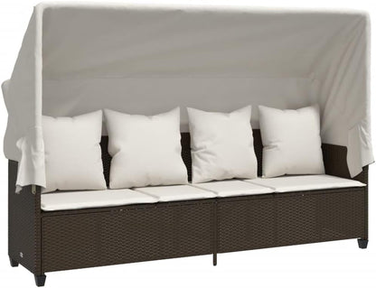 vidaXL 5-Piece Lounge Set with Cushions Poly Rattan Brown, Garden Set, Garden Furniture, Patio Set, Garden Furniture, Lounge Sofa, Lounge Set Garden - QUORE
