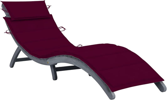 Gecheer P3064053 Sun Lounger with Solid Acacia Wood Cushion, Professional Outdoor Lounger, Garden Lounger, Sun Lounger, Sun Lounger, Sun Lounger - QUORE