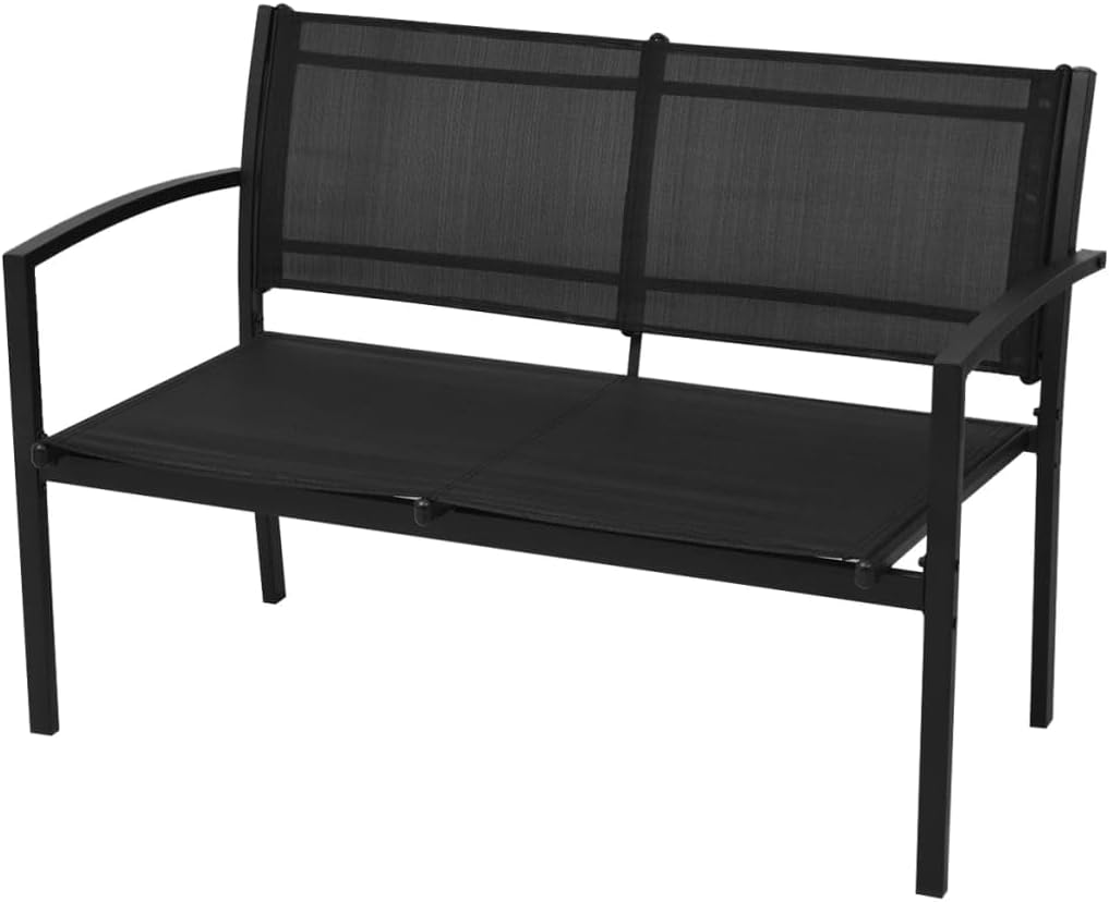 vidaXL Lounge Set Textilene Black 4-Piece Garden Set Lounge Set Garden Outdoor Set - QUORE