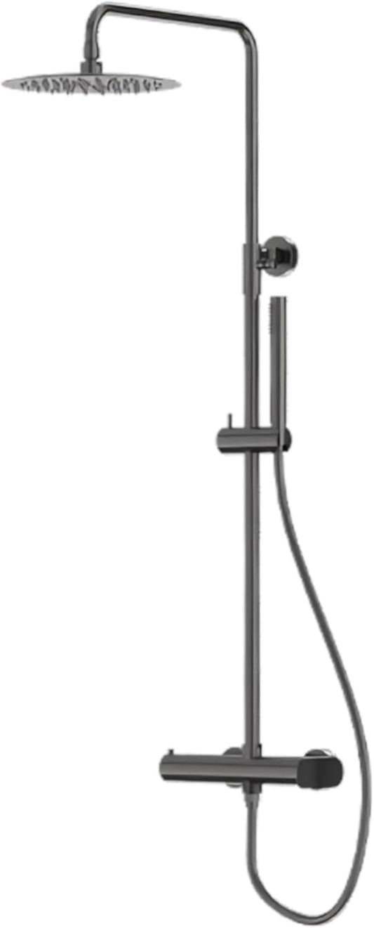Douche Set – Regendouche – Douchekraan – Doucheset – Badkamer Set – Gunmetal Afwerking – Verstelbare Waterdruk