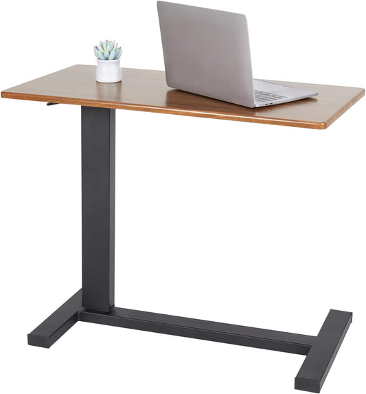 FATIVO Bedtafel op wieltjes, in hoogte verstelbaar, computertafel, staand bureau op wieltjes, houten verzorgingstafel, ziekentafel, bijzettafel, laptoptafel, banktafel voor woonkamer, slaapkamer, 80 x