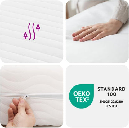 vidaXL Schuimmatras 7 zones hardheid 20 ILD 160x200 cm wit, matras, logeermatras, koudschuim of traagschuim, bedmatras, ledikant matras