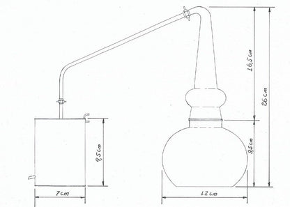 Whisky Distilleerketel – Distillatieketel – Whisky Destilleerketel – Snaps Ketel – Brandewijn Ketel – 0,5 Liter – Koper Met Messing – Elektrische Kookplaat 500W