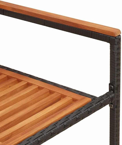 Stapelbare tuinstoelen – tuinstoelen – buitenstoelen – terrasstoelen – balkonstoelen – zwart poly rattan – weerbestendig materiaal – stapelbaar ontwerp
