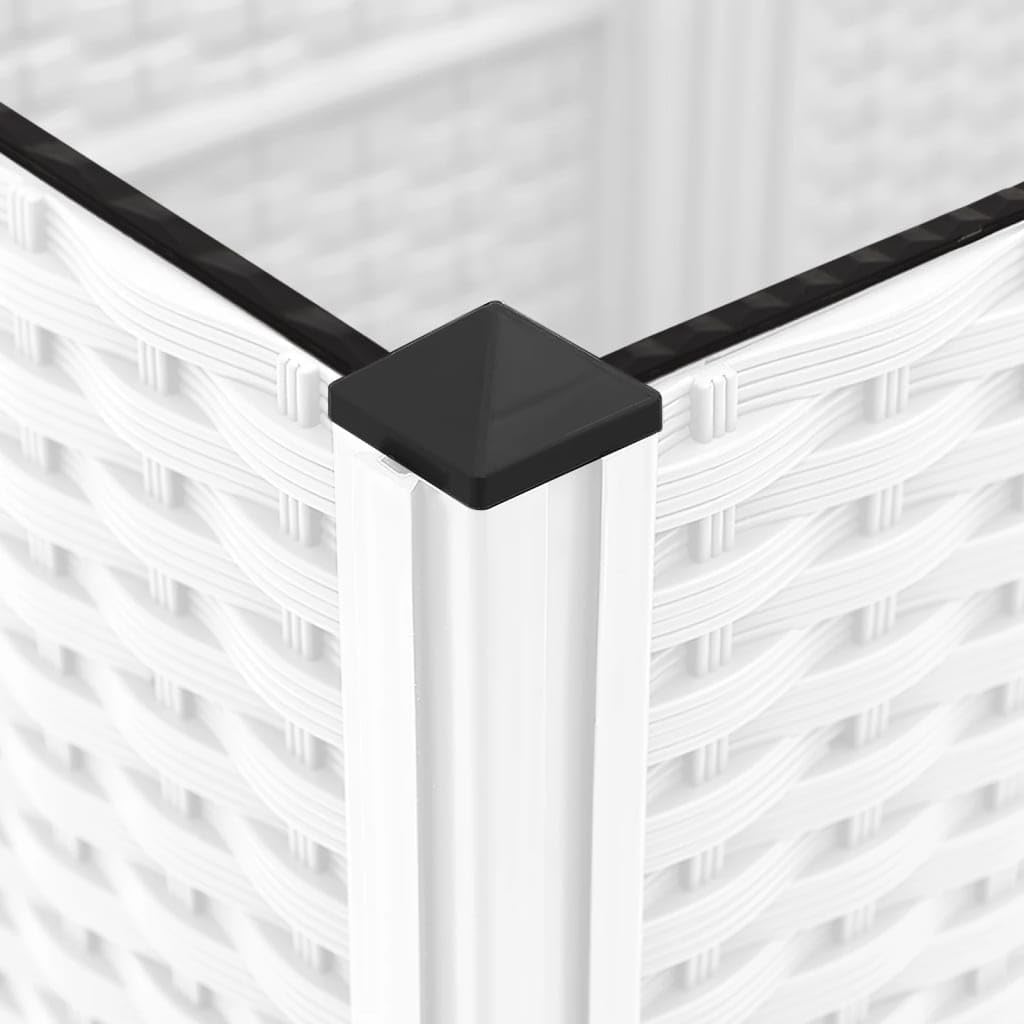 Flower Box for Garden with Integrated Trellis, White, 120 x 40 x 121.5 cm, Polypropylene PP for Climbing Plants, Practical Container for Patio and Patio, Robust Holder - QUORE