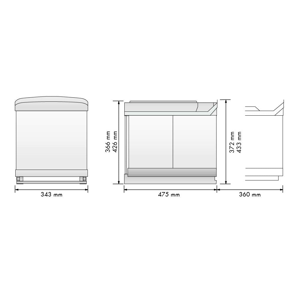 Menage Confort Uittrekbare vuilnisemmer en recyclingcontainer, 2 ingebouwde emmers van 21/21 of 16/16, voor keukenmeubels, 16/16